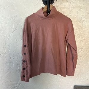 Madewell Women's Cowl Neck Sweater in Dusty Rose